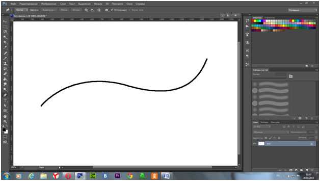 Как нарисовать кривую линию в фотошопе