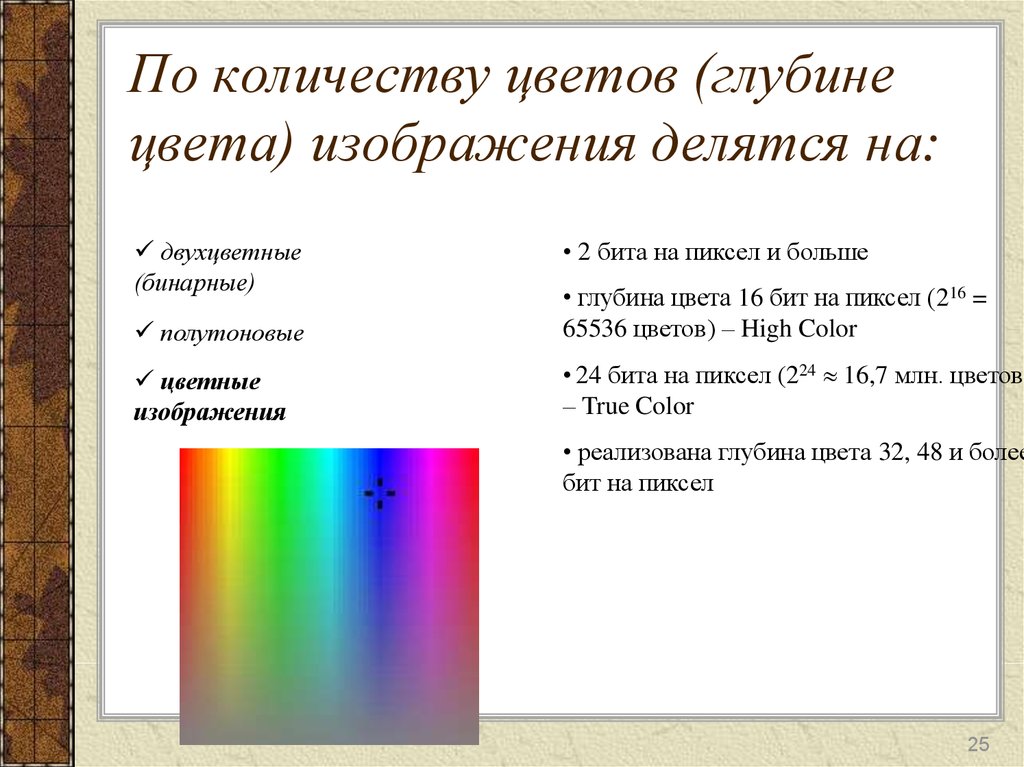 Цветное изображение с глубиной цвета. Глубина цвета графического изображения. Глубина цвета (цветовое разрешение). Изменение глубины цвета изображения. Шкала глубины цвета.