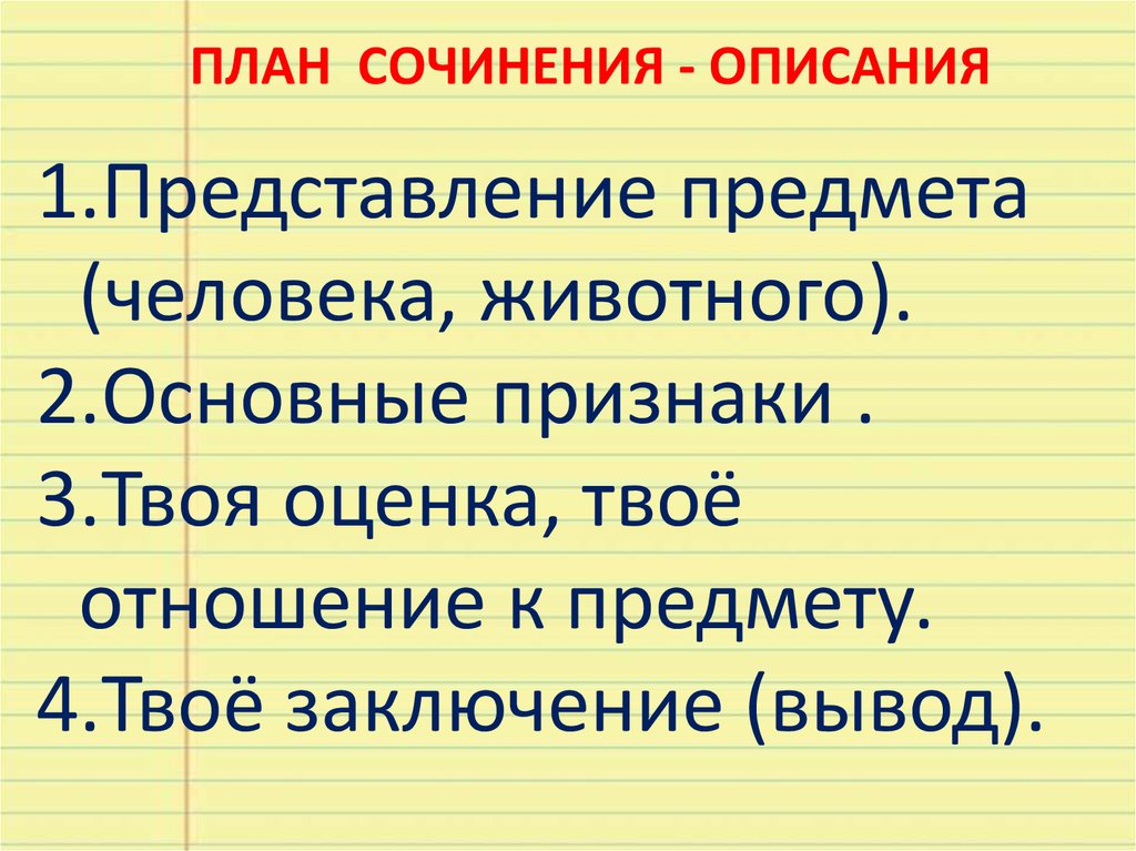 План сочинения 4 класс. План сочинения описания. Сочинение описание предмета план. План Сочи. Составить план сочинения.