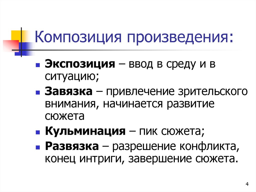 Установите последовательность компонентов композиционной схемы повествования и исключите лишнее