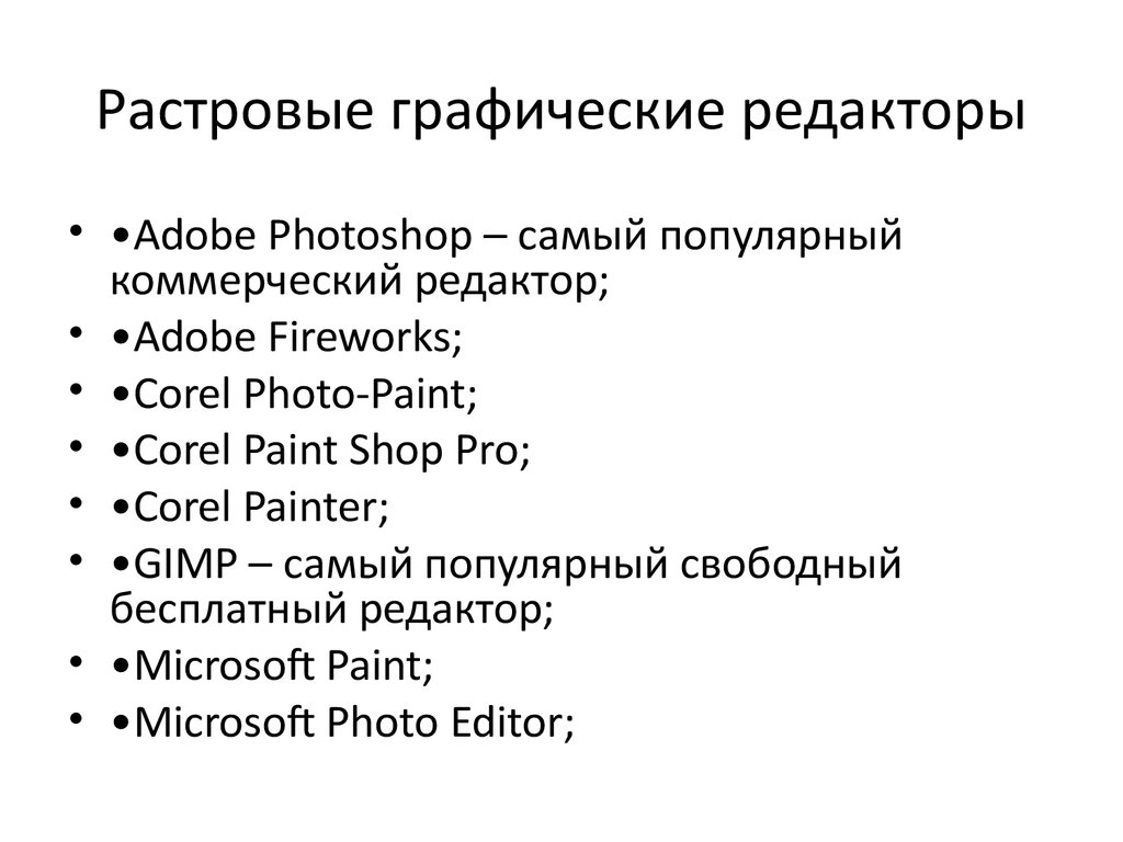Обзор графических редакторов презентация