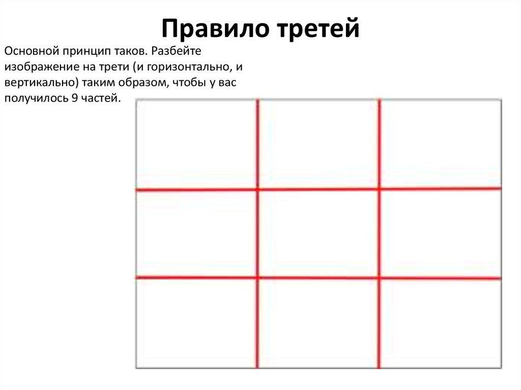 Три трети. Правило третей. Правило третей схема. Правило третей в рисунке. Принципы кадрирования фотографий.