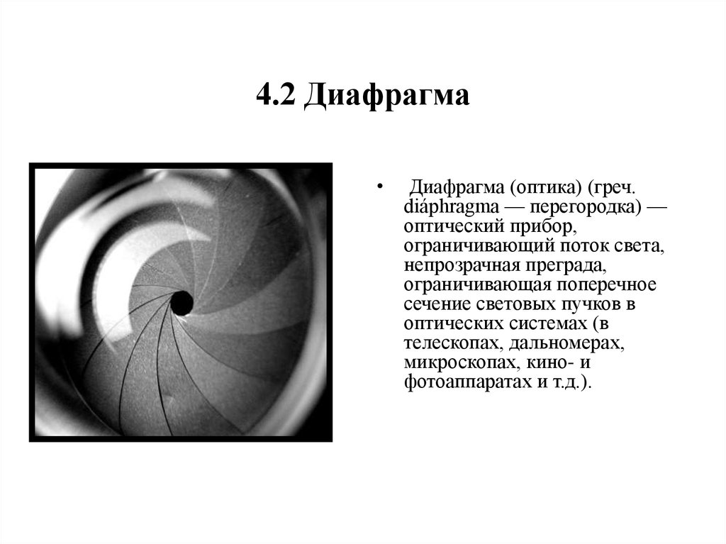 Диафрагма это в фотографии определение