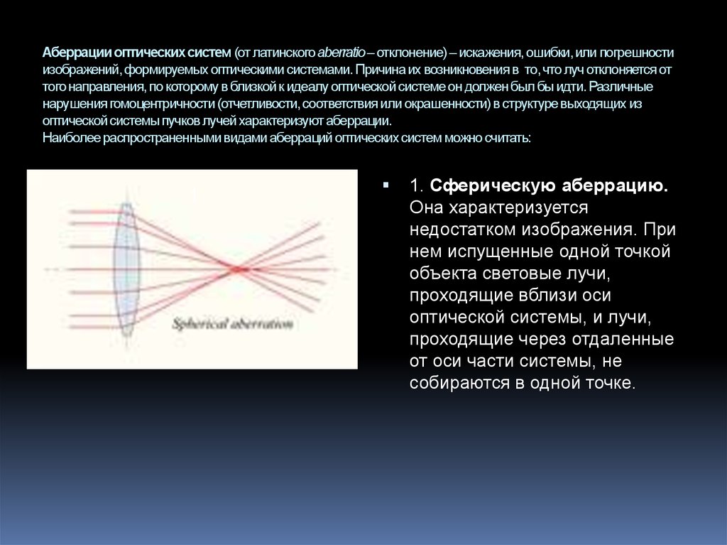 Сферическая и хроматическая аберрации и их роль в создании изображений в линзах