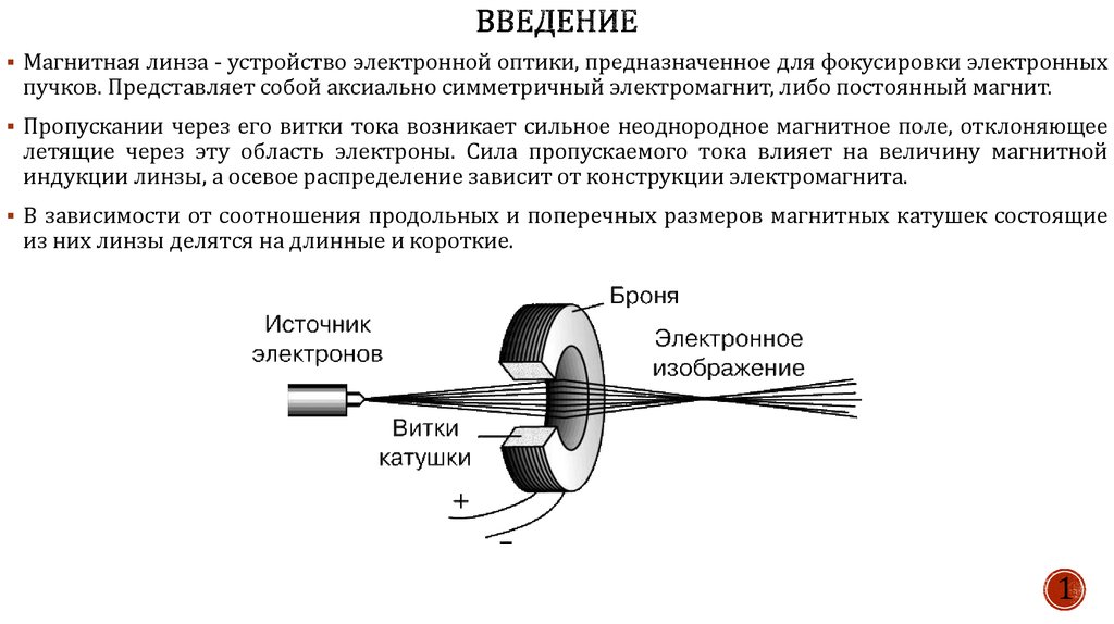 Электронно магнитный. Магнитные линзы электронного микроскопа. Электромагнитная линза. Электромагнитная линза схема. Отклонение электронного пучка магнитным полем.