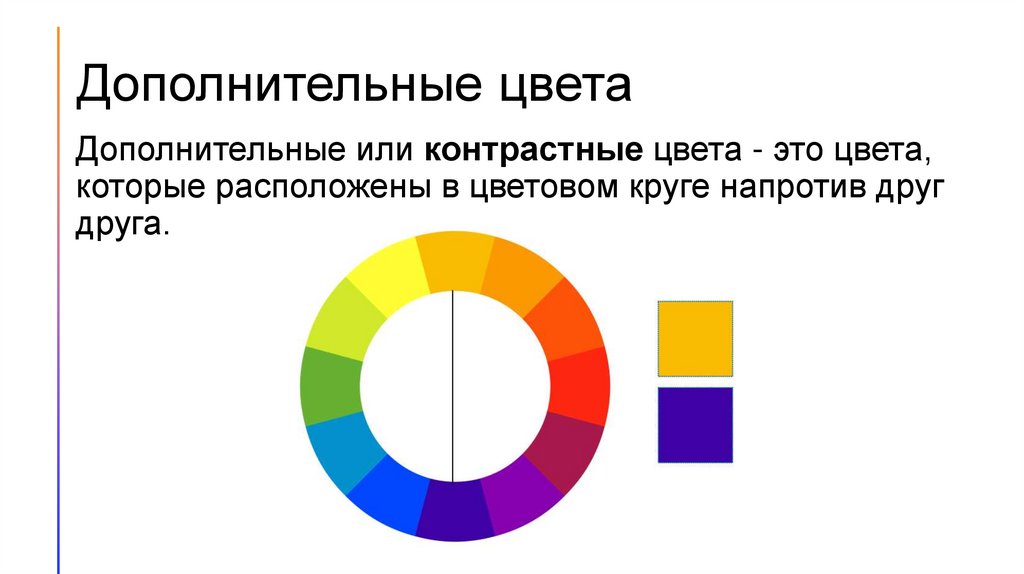 Дополнительные цвета. Дополнительные или контрастные цвета. Цветовой круг цвета напротив друг друга. Какие цвета находятся на против друг друга в кругу.