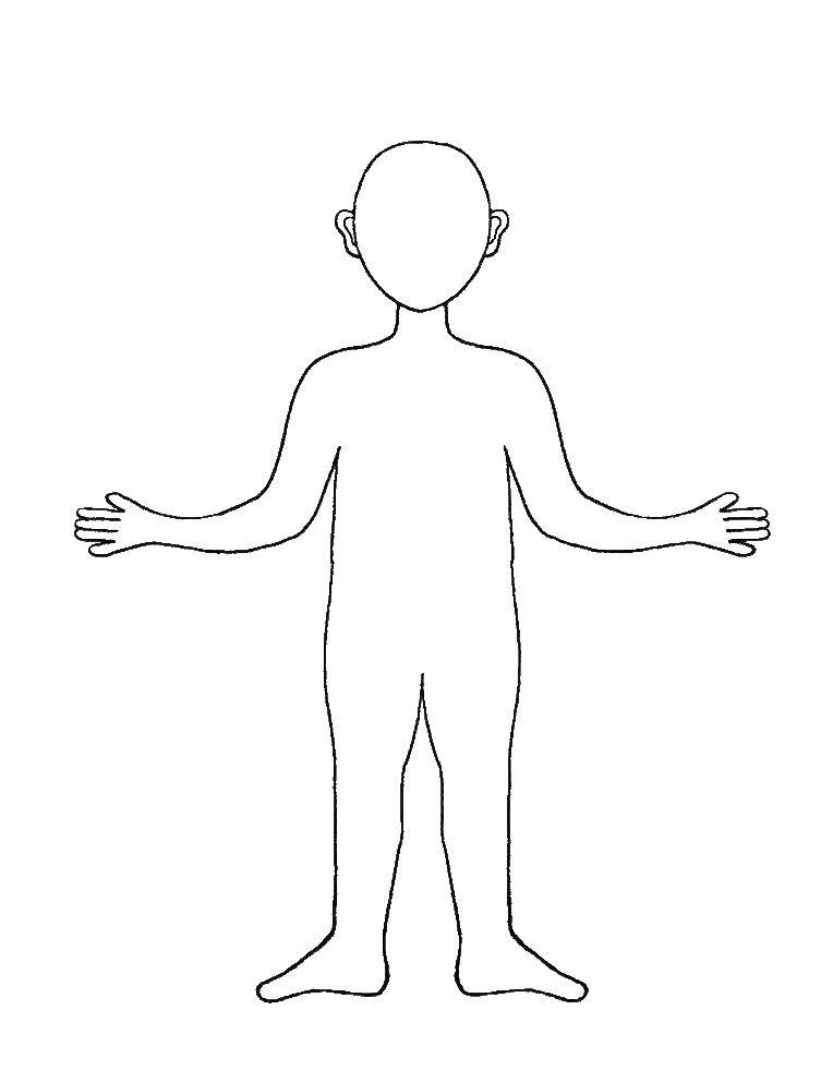 Контур человека в полный рост рисунок для детей