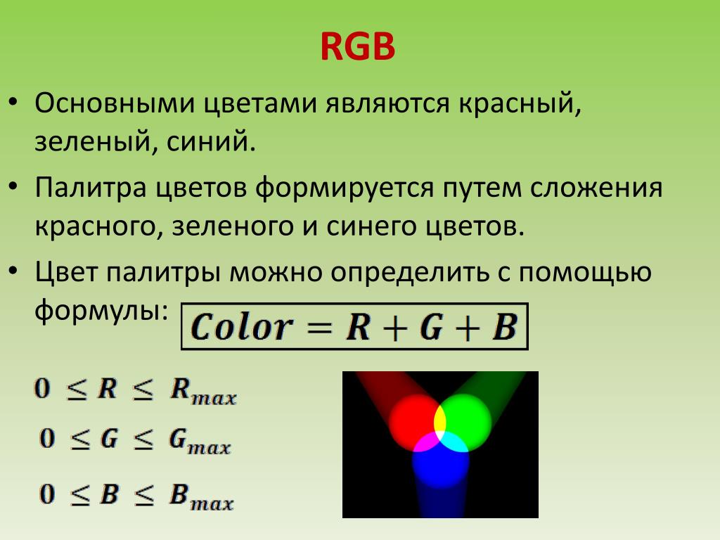 Цветное изображение полученное с использованием метода rgb формируется с помощью основных цветов