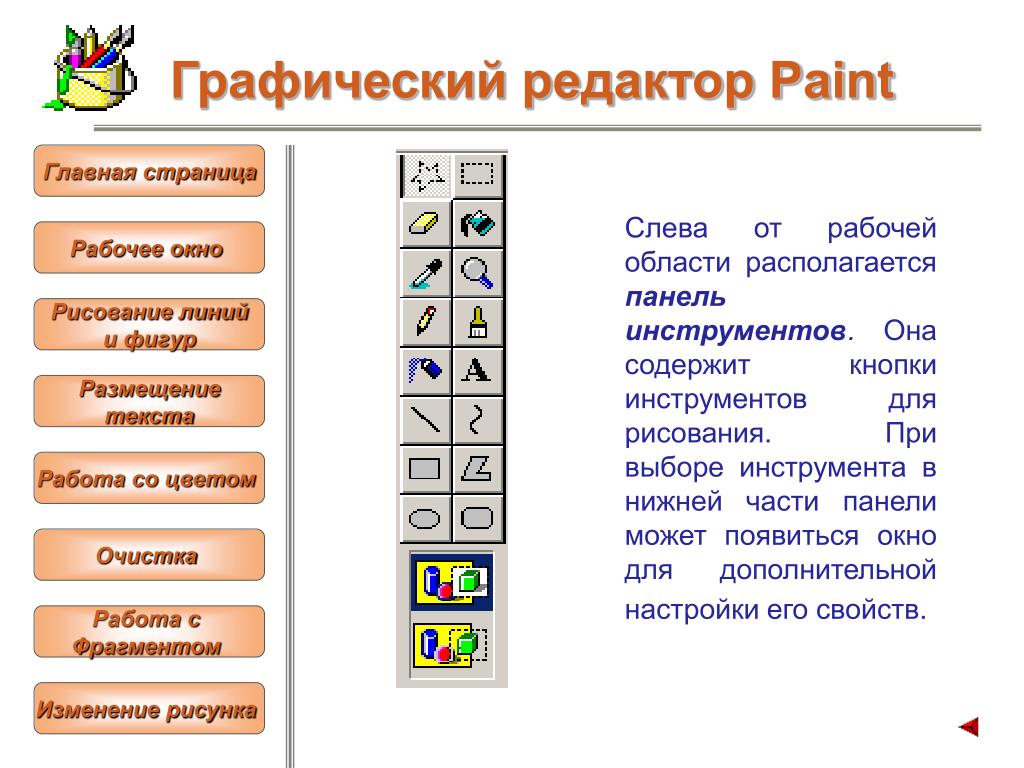 Инструменты для создания изображения