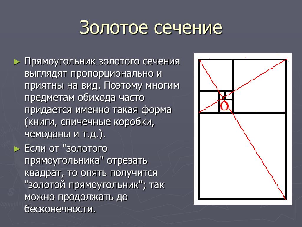 Как вычислить золотое сечение в картине