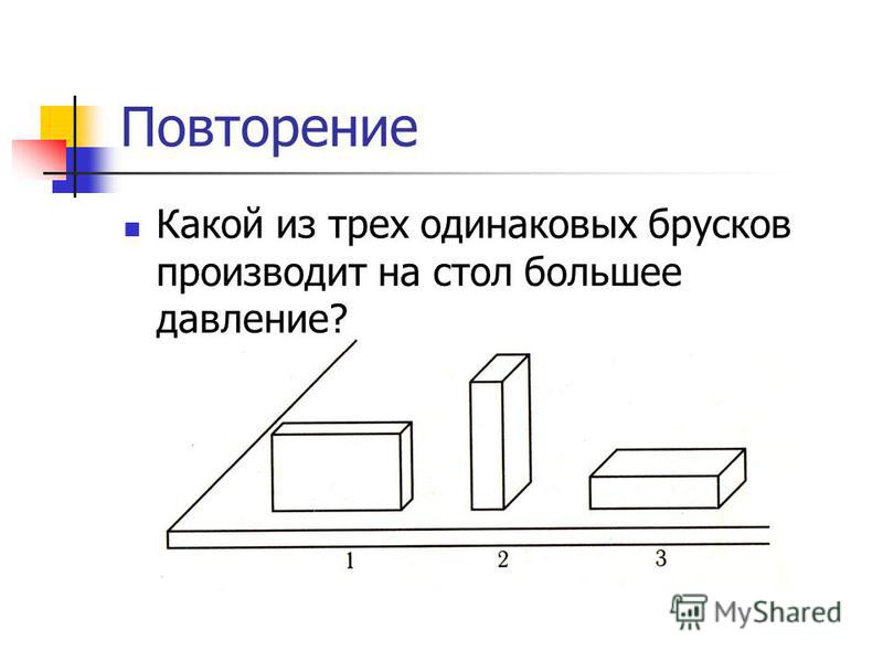 Какой из двух брусков одинаковой