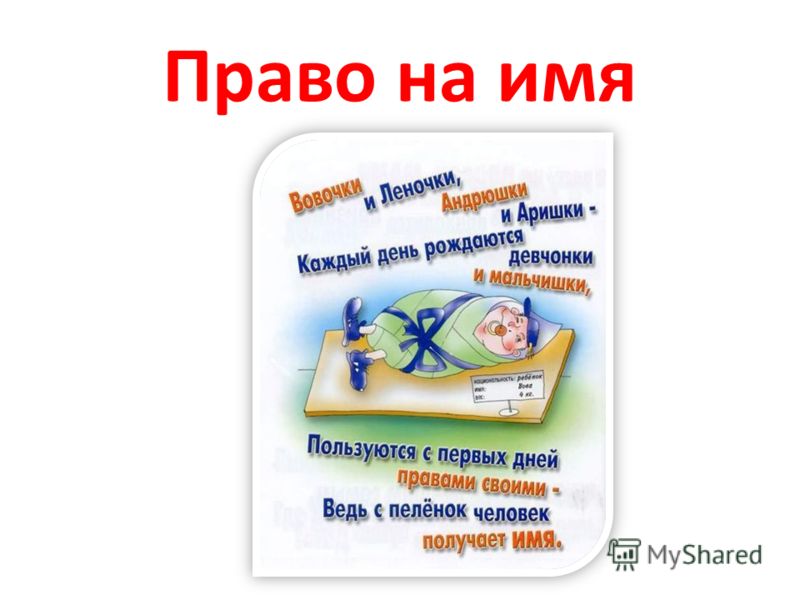 Картинки право на имя для детей