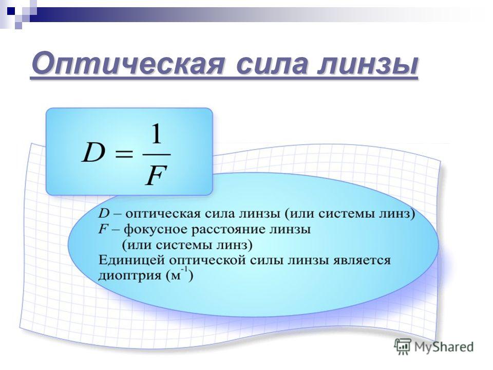 Оптическая сила собирающей