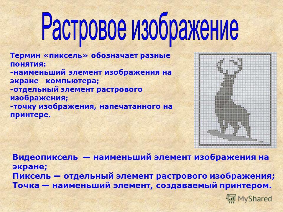 Растровое изображение имеет пиксели