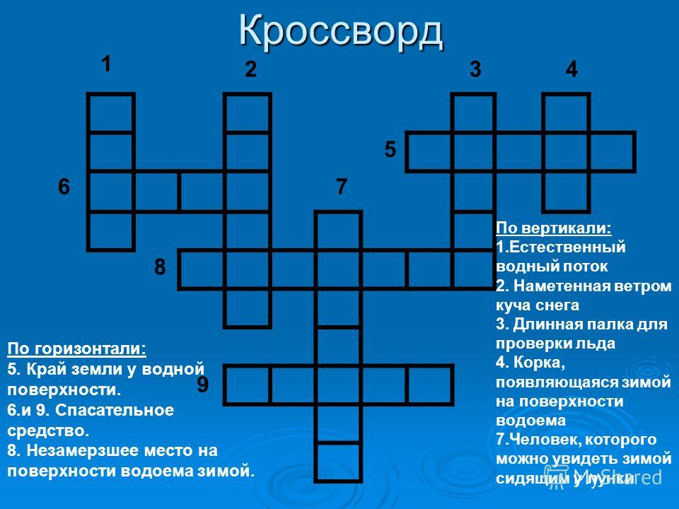 Кроссворд 10 горизонталь 10 вертикаль