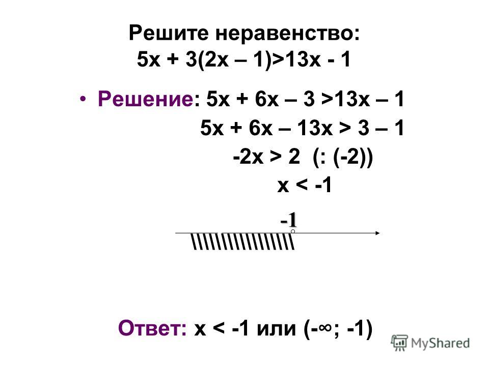 Система неравенств 5х 13 0