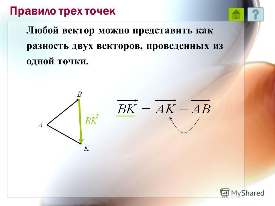 Вектор по 3 точкам