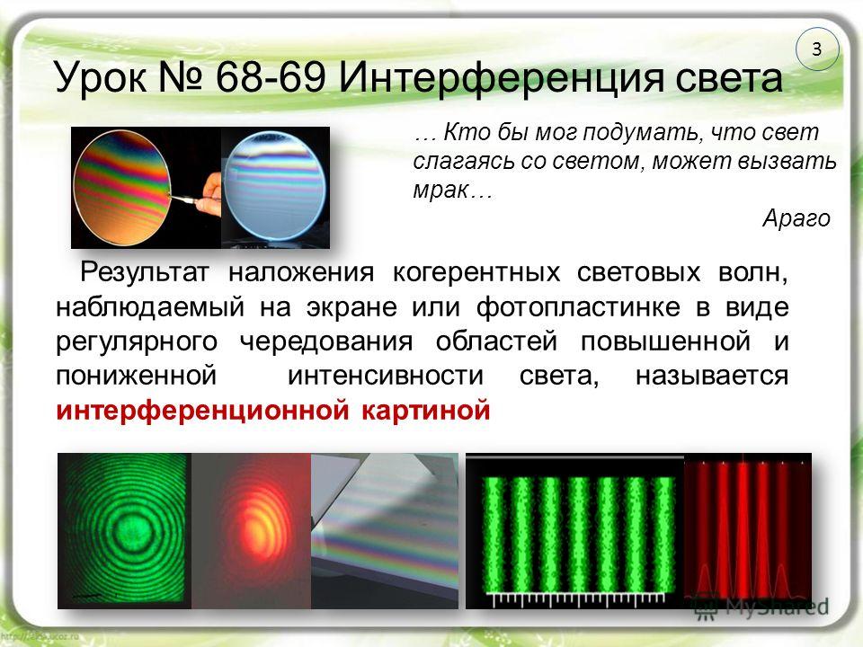 Как выглядит дифракционная картина белого света монохроматического