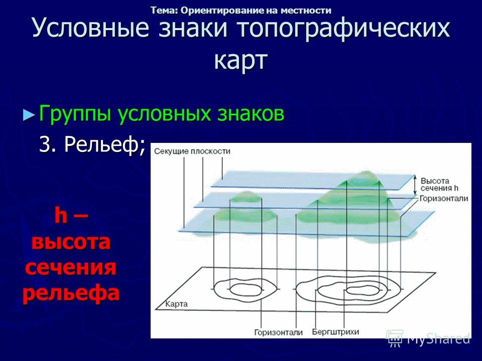 Название горизонталей. Высота сечения рельефа на топографической карте. Высота сечения на топографических картах. Рельеф местности обозначения.