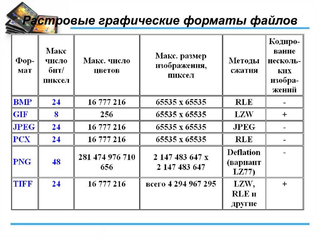 Какой формат может иметь растровое изображение