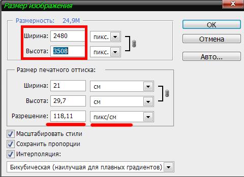 Конвертировать размер изображения в пикселях