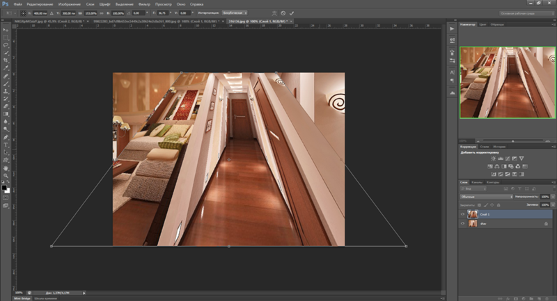 Как менять перспективу картинки в фотошопе