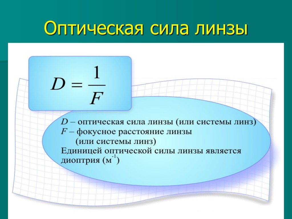 Как найти фокусное расстояние по рисунку