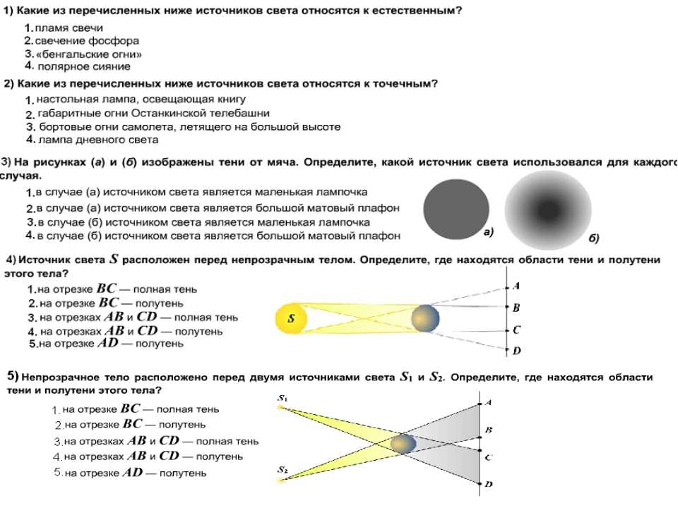 На рисунке 1 изображены источник света s непрозрачное тело b и экран