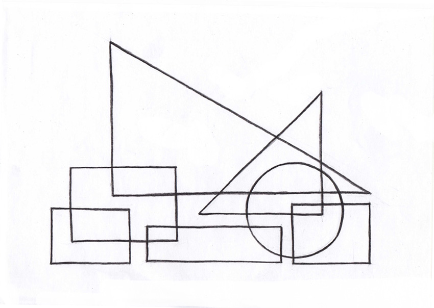Как рисовать композицию из геометрических фигур