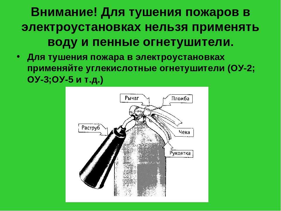 Тушение пожара в электроустановках презентация