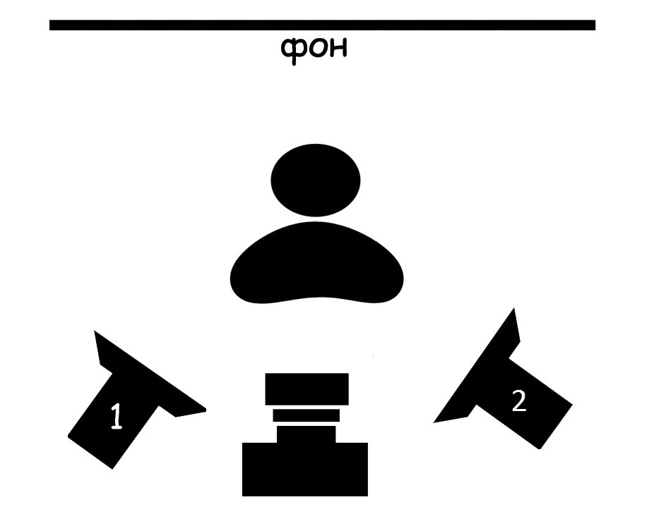 Схема освещения с двумя источниками света
