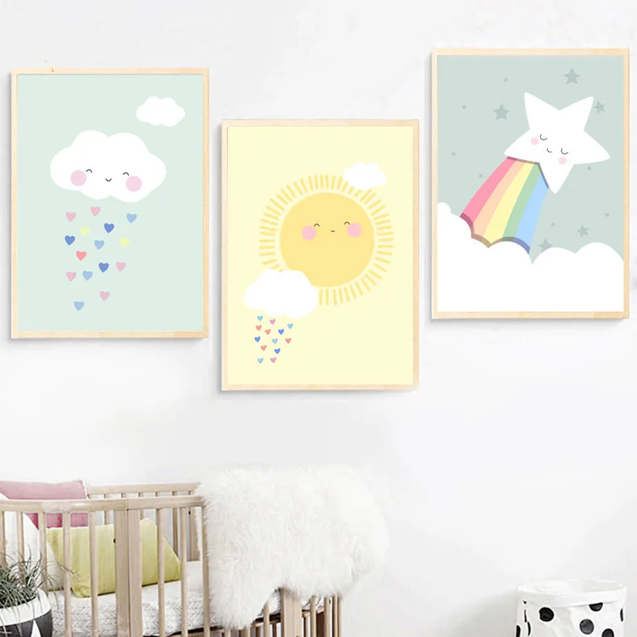Cloud-Sun-Rainbow-Wall-Art-Canvas-Painting-Nordic-Posters-And-Prints-Wall-Pictures-For-Kids-Bedroom