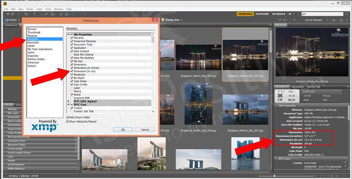 Как узнать размер фото в сантиметрах в программе Adobe Bridge 