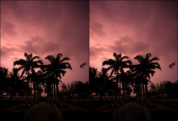 Часть исходного изображения; копия слоя после увеличения резкости; изменение режима перекрытия на Luminosity