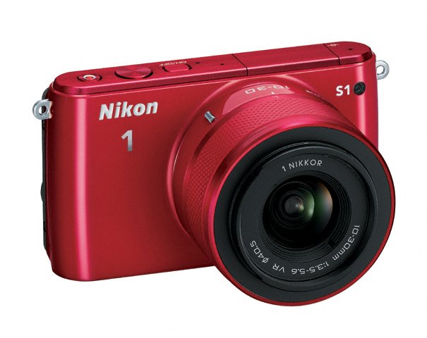 Nikon 1 S1 общий вид красный цвет 