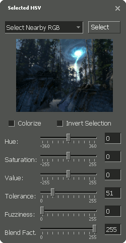 Selected HSV