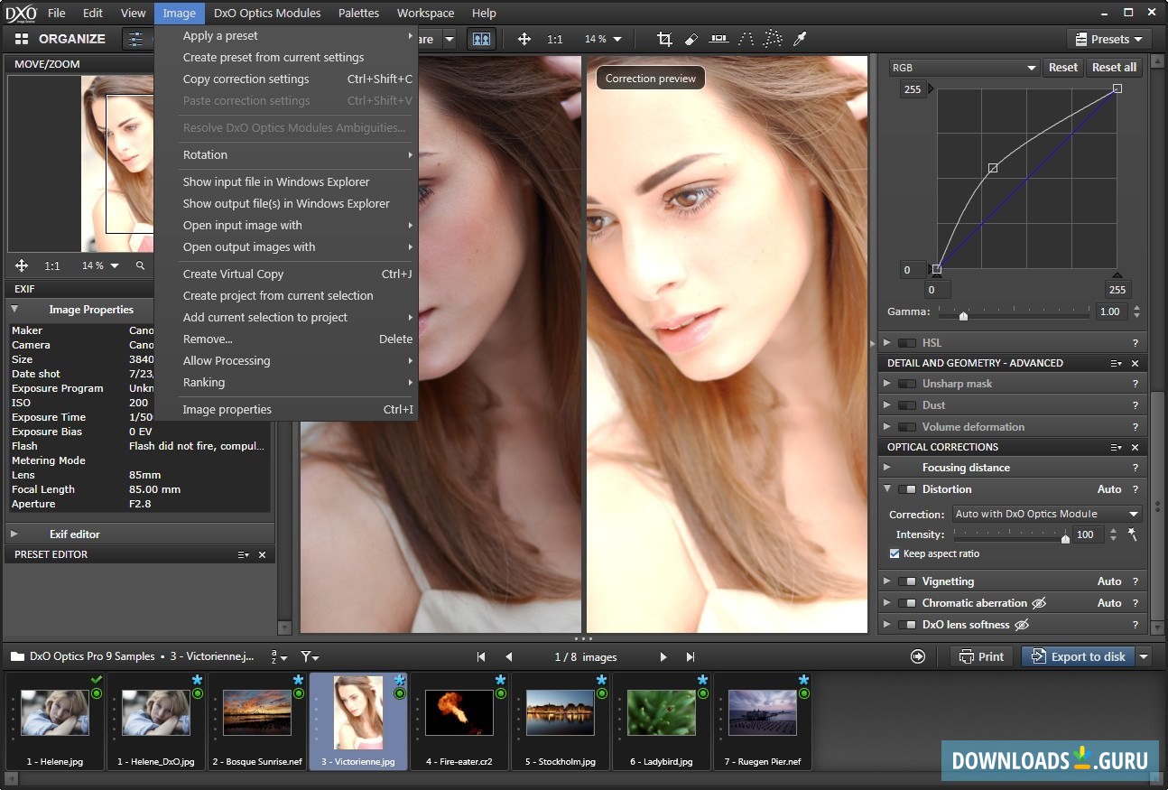 DXO Optics Pro. DXO Optics Pro 7. Preset Editor. DXO photolabсглаживарие кожи.