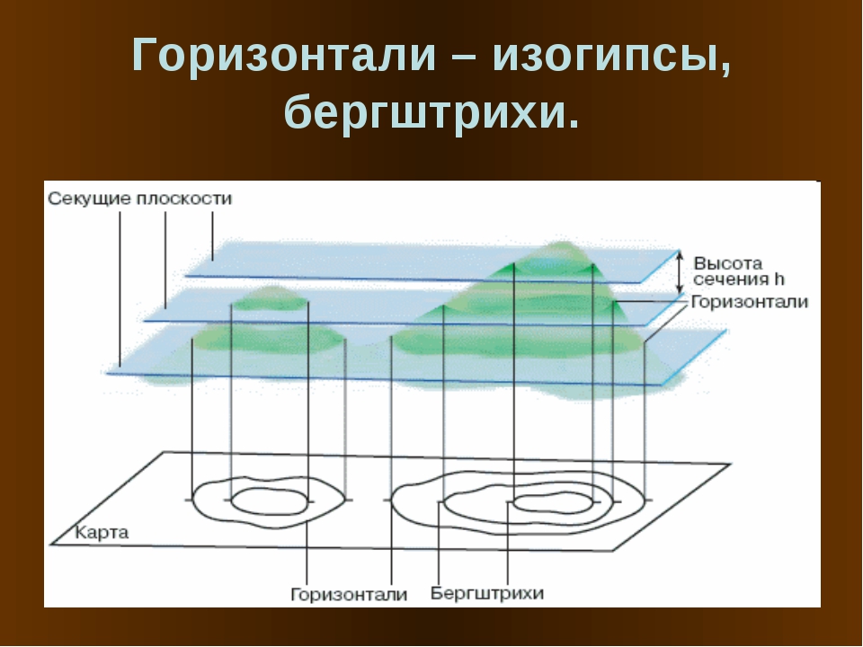 Горизонтали линии соединяющие. Изолинии изогипсы. Бергштрихи на горизонталях. Горизонтали изогипсы. Горизонтали или изогипсы это.