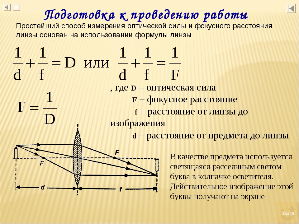 Расстояние от изображения до линзы расстояние рассеивающей