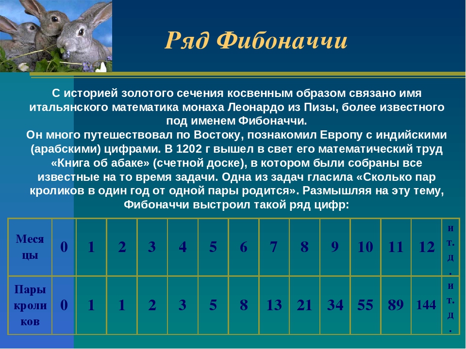 Проект по математике числа фибоначчи