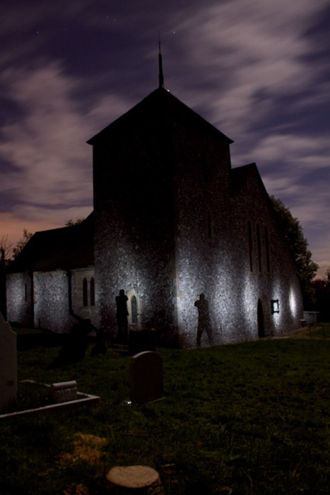 Atmospheric photo of a church at night - when to use a flash