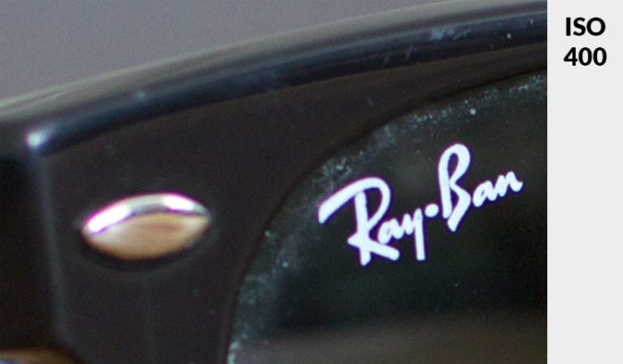 A close up image of ran ban sunglasses taken with ISO 400 - what is ISO?