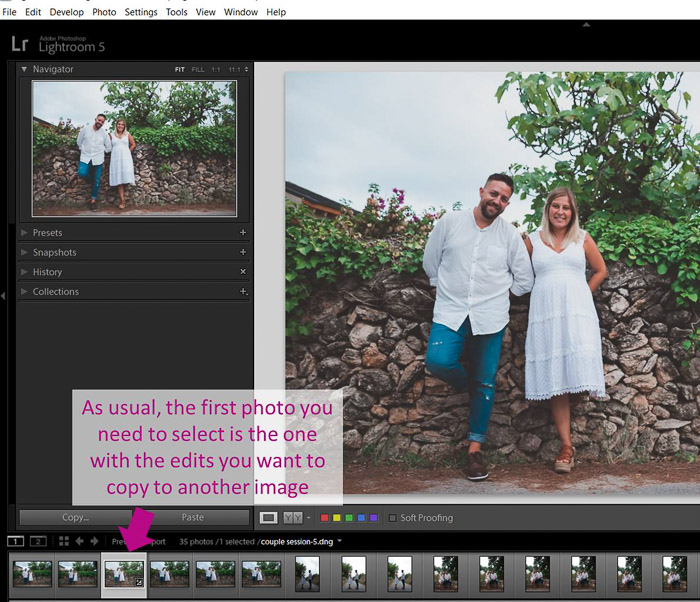A screenshot showing how to batch edit in lightroom - crop selection of settings