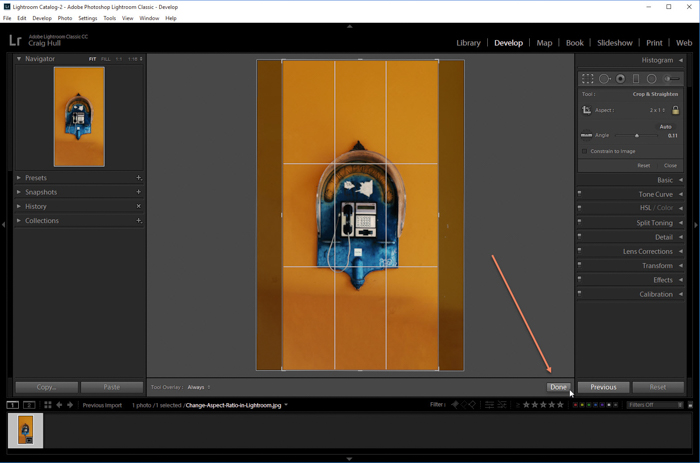 a screenshot showing how to create a custom aspect ratio in Lightroom