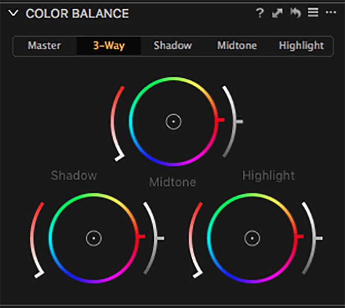 A screenshot of adjusting color balance in capture One