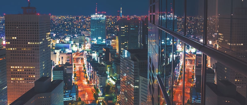 Кадр из проекта At the Conflux – съемка из лобби отеля в Токио. Настройки: F/3.5, 2.5
