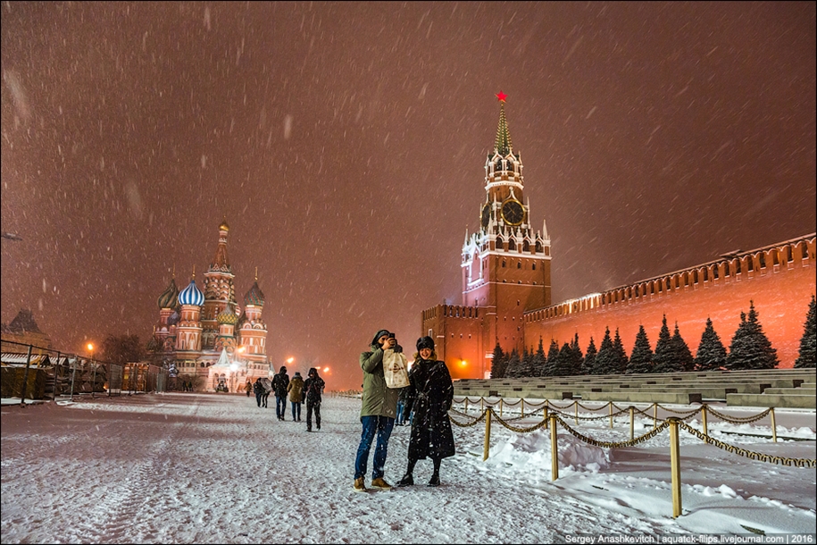 Москва зима необычное