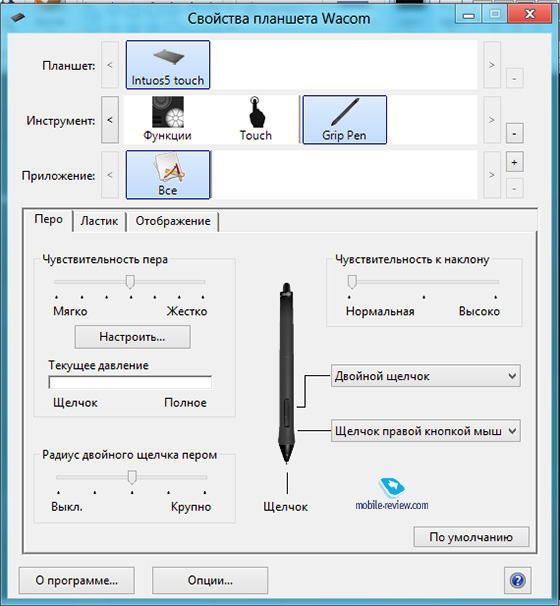 Как настроить чувствительность пера графического планшета wacom