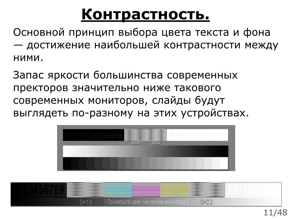 Контрастность яркости изображения это