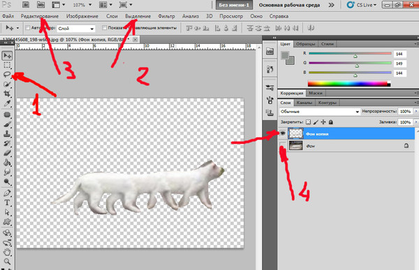 Как удалить фон на изображении в фотошопе